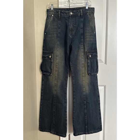 Ditch Baggy Straight Fit Zipper Cargo Jeans 30x30 - Picture 1 of 8